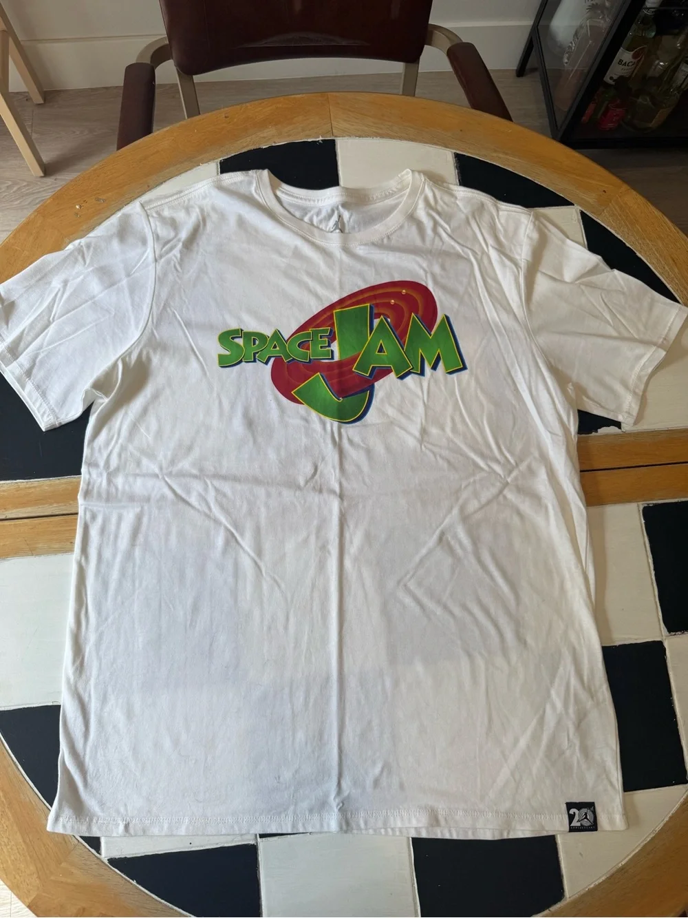 Nike Jordan White Short Sleeve Tee with Green and Red Space Jam Logo